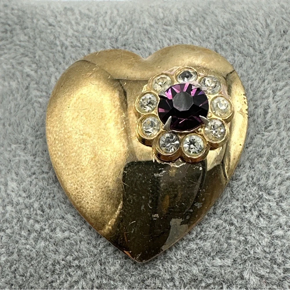 Rose Gold Plated Over Sterling Silver Coro Heart Brooches #365‎